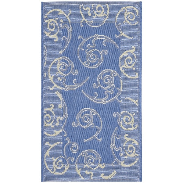 Safavieh Blue/ Natural Indoor Outdoor Rug (2' x 3'7) Safavieh Accent Rugs