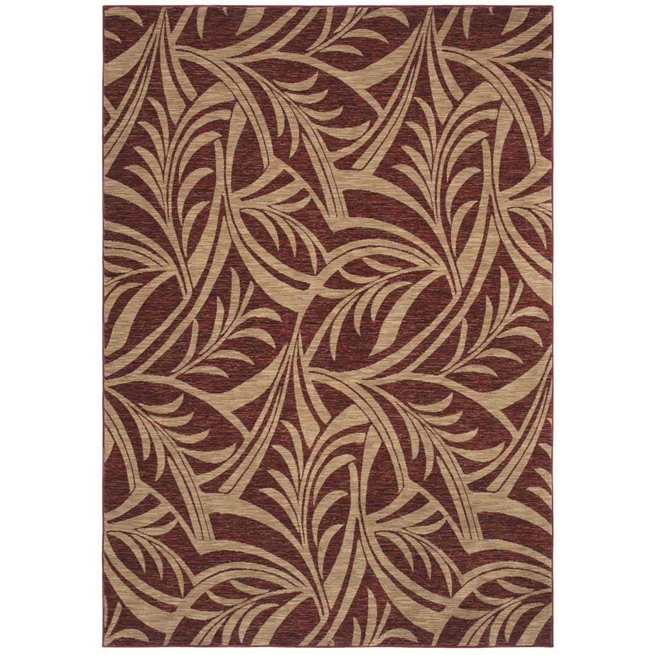 Abstracted Leaf Cranberry Area Rug (36 X 5)