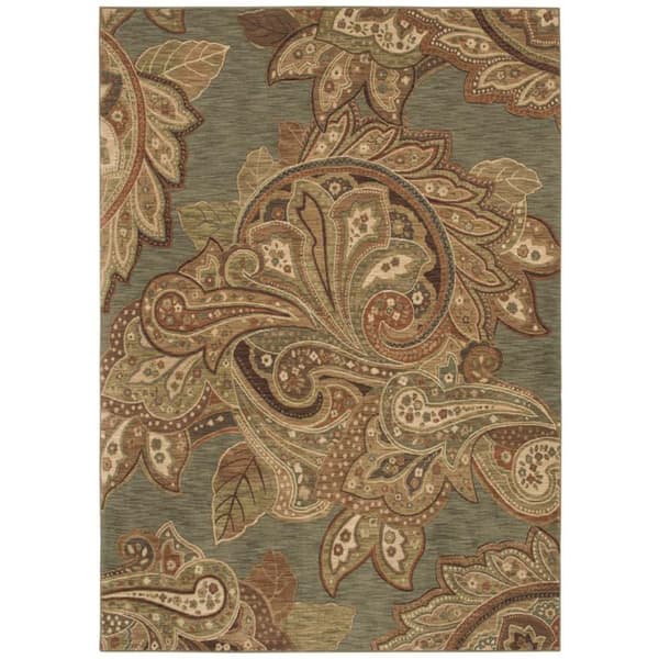 Tommy Bahama Home Rugs Ocean Green Paradiso Paisley Transitional Rug (7 ...