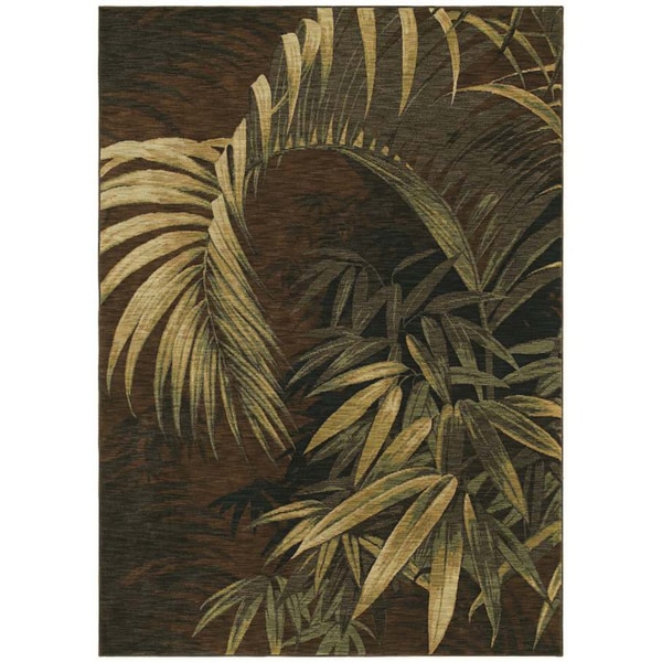 Tommy Bahama Home Rugs Dark Brown Polynesian Palms Transitional Rug (1