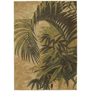 Tommy Bahama Home Rugs Beige Polynesian Palms Transitional Rug (7'9 x 10'10) Tommy Bahama 7x9   10x14 Rugs