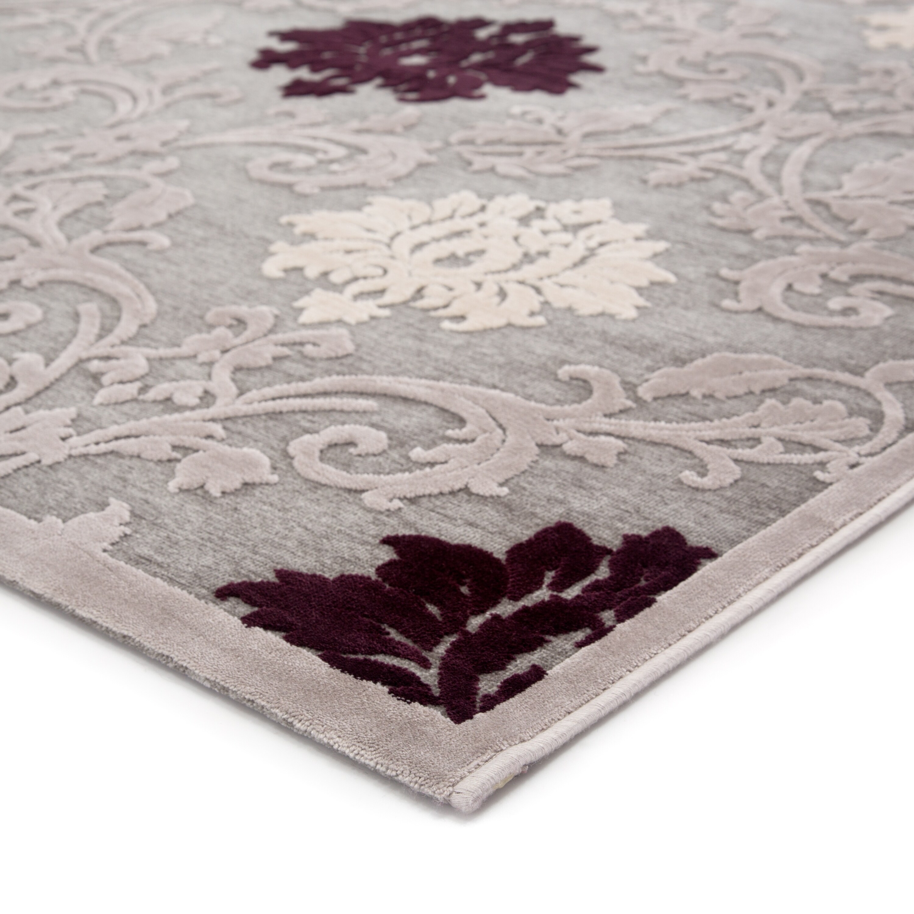 Versailles Damask Purple Gray Area Rug 7 6 X 9 Versailles Damask Purple Gray Area Rug