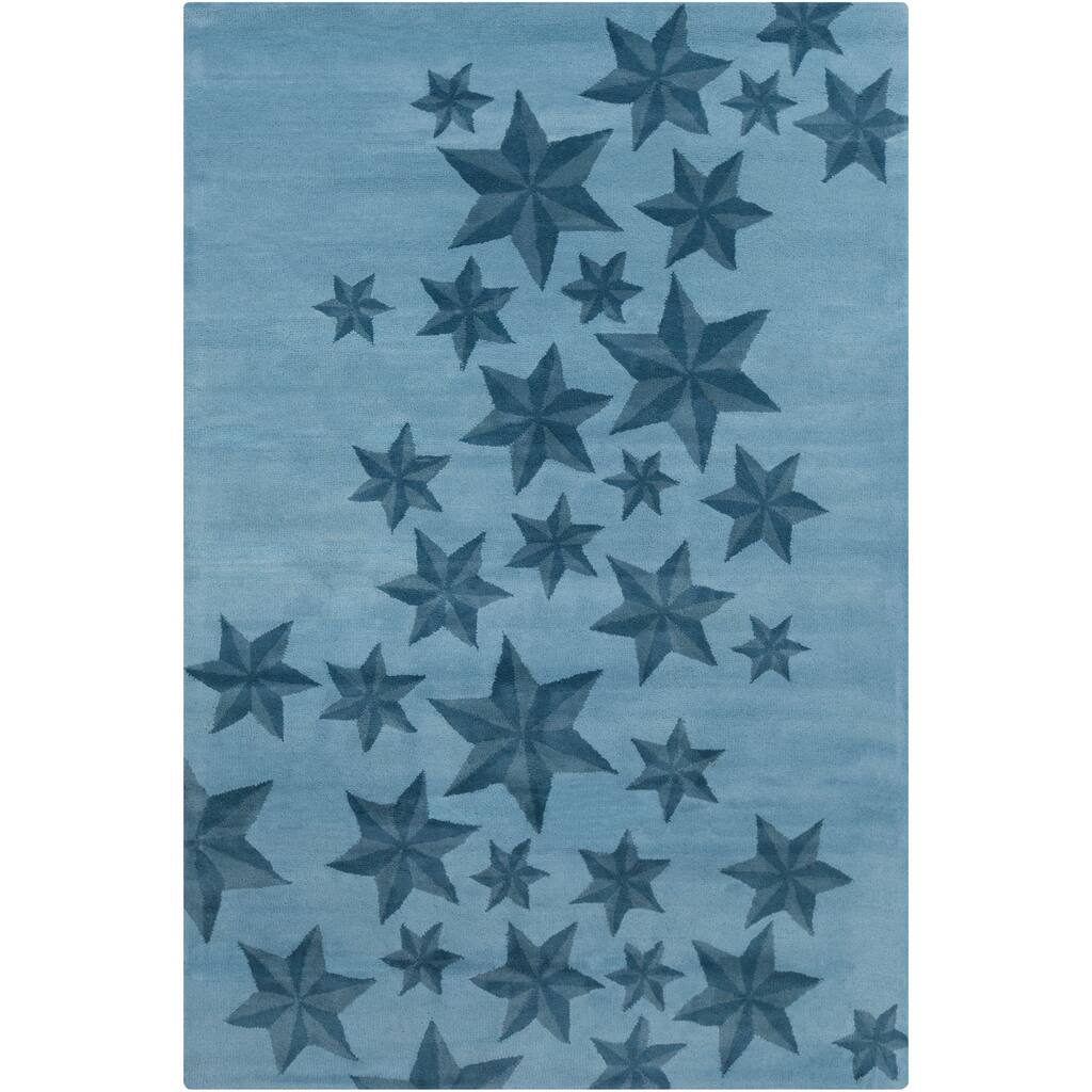 Allie Handmade Stars Pattern Wool Rug - 5' x 7'6