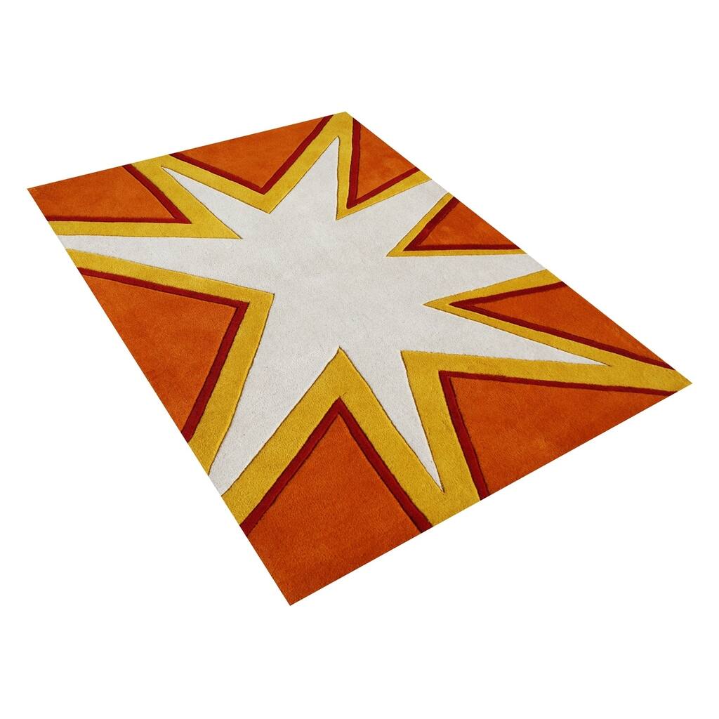 Alliyah Hand Made Antique White Made In New Zealand Blend Wool Rug - 5' x 8'