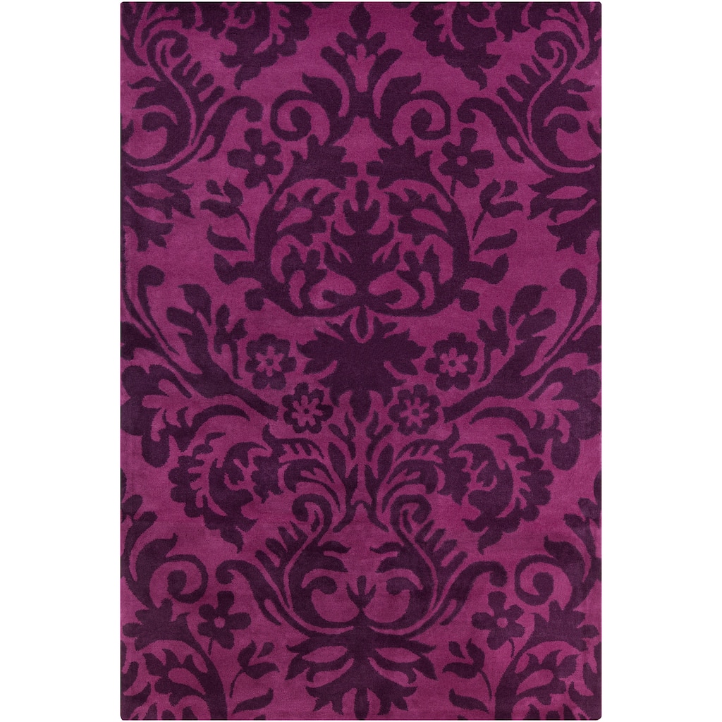 Allie Handmade Floral Purple Wool Rug - 5' x 7'6