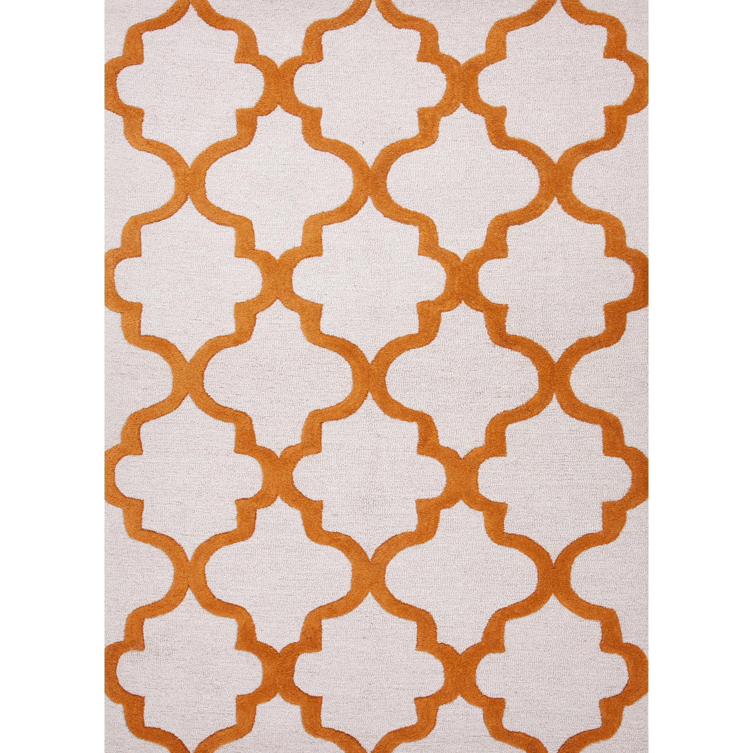 Hand tufted Modern Geometric Rectangular Wool Rug (5 X 8)