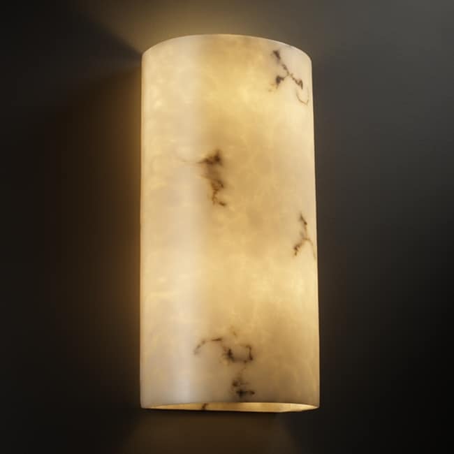 2 light Large Rectangular Faux Alabaster Wall Sconce