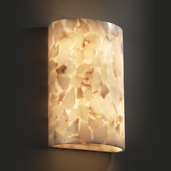 2 light Cylinder Natural Alabaster Rocks Wall Sconce Sconces & Vanities