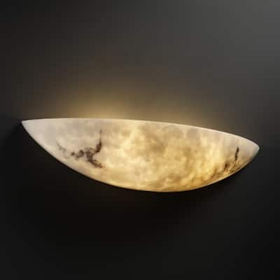 Porch & Den Hazelhill Faux Alabaster 2-light Large Rounded Wall Sconce