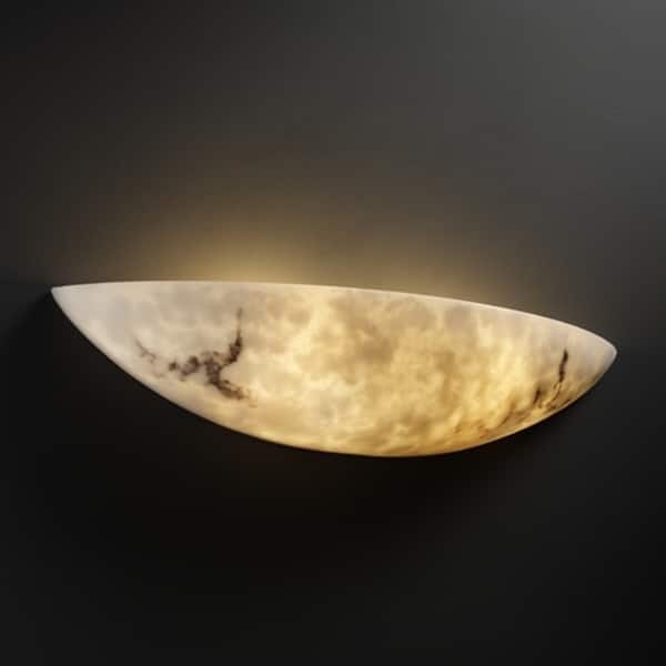 Porch & Den Hazelhill Faux Alabaster 2-light Large Rounded Wall Sconce