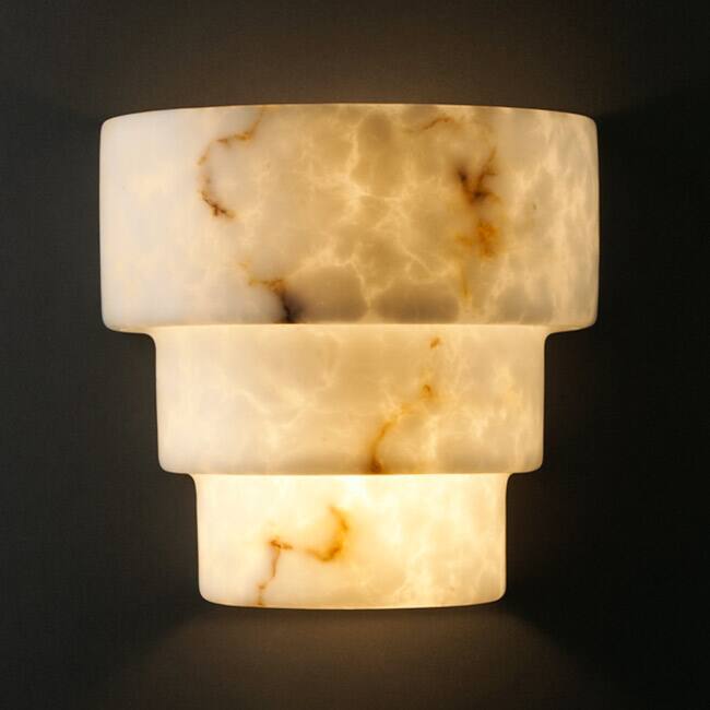 Justice Design 2-light Terrace Faux Alabaster Wall Sconce