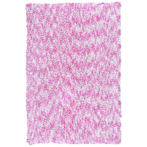 Shagadelic Pink Chenille Twist Swirl Rug (4 x 6)