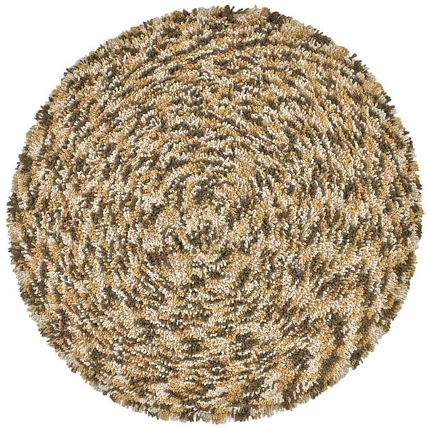 Brown Shagadelic Chenille Twist Swirl Rug (5 Round)