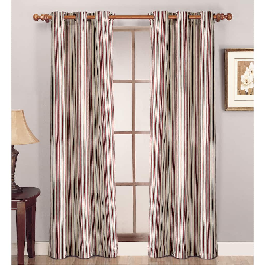 Lightweight Canvas Stripe Curtain Panel Pair