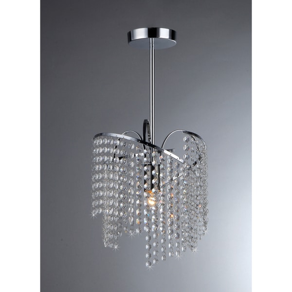 Sheea 1 light Crystal Falls Chrome Chandelier