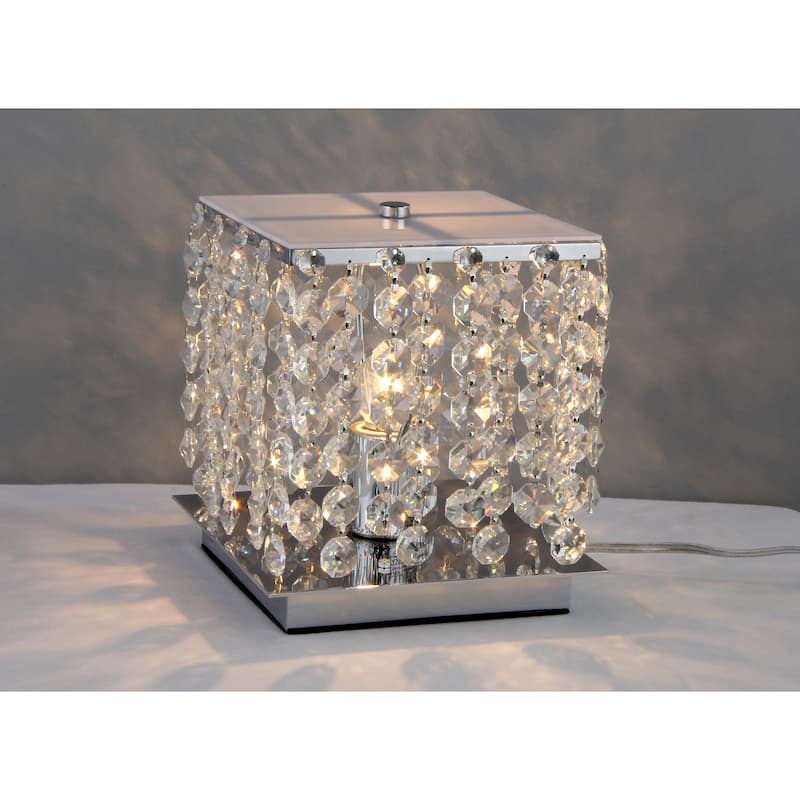 Cynthia Crystal 2-light Chrome Table Lamp