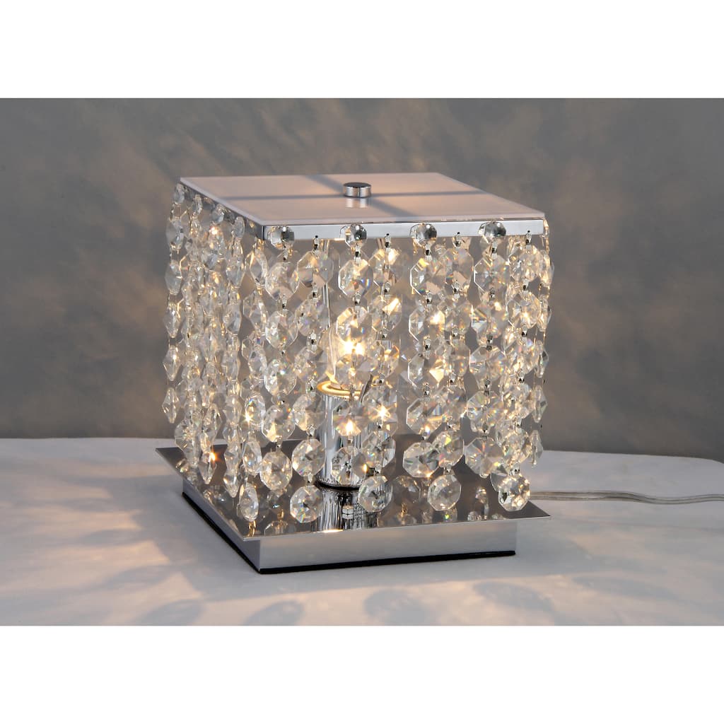 Cynthia Crystal 2-light Chrome Table Lamp