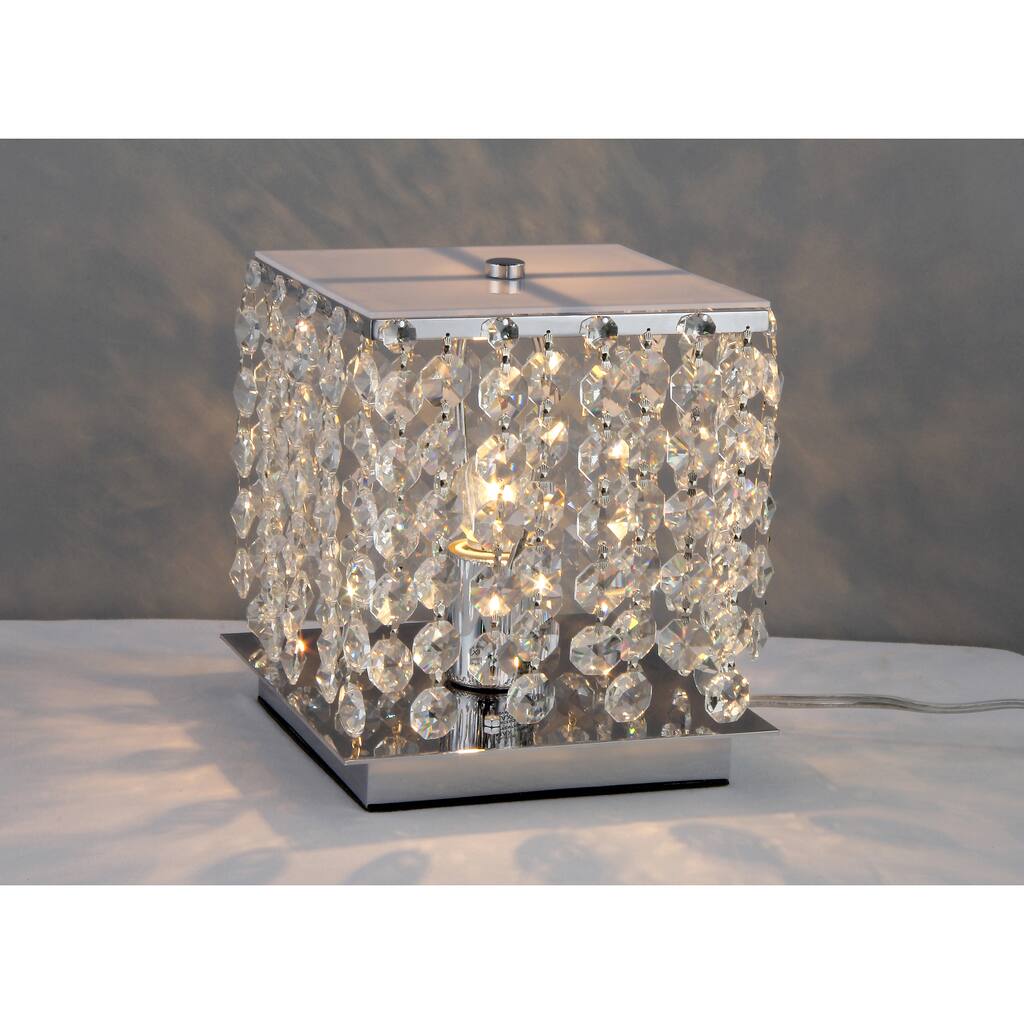 Cynthia Crystal 2-light Chrome Table Lamp