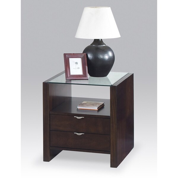 Hollister Java/ Brushed Nickel End Table - Overstock - 7547204