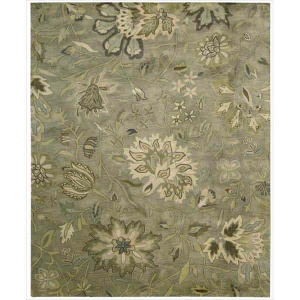 Nourison Jaipur Hand-tufted Area Rug - Dark Brown - Traditional - Floral & Botanical - 10' x 14' - Sage