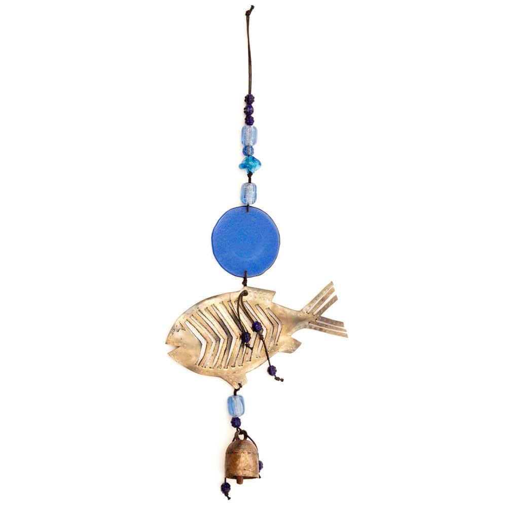 Handmade Blue Fish 3-D Wind Chime (India)