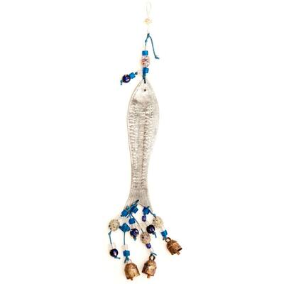 Handmade Silver Fish 3-D Wind Chime (India)