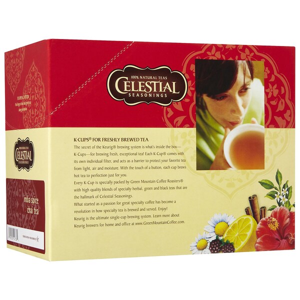 Celestial Seasonings India Spice Chai Tea K-Cups for Keurig Brewers (Case of 96)