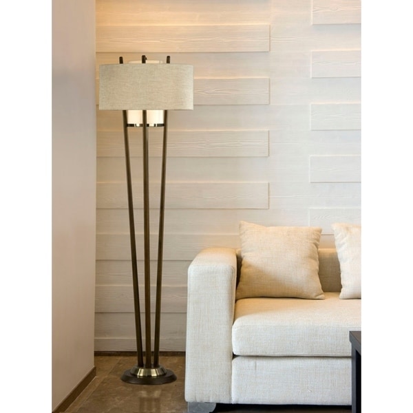 'Veld' Contemporary Metal Beige Shade Floor Lamp