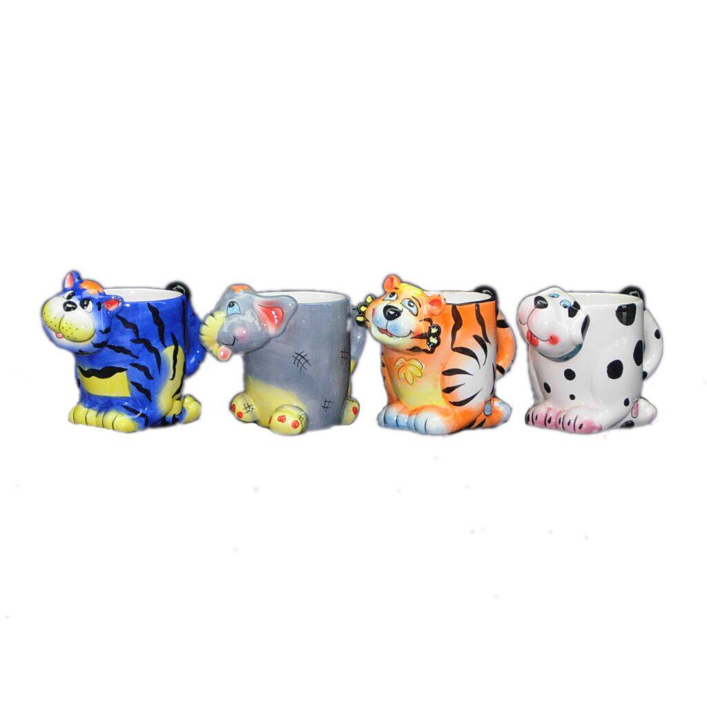 Childrens Animal Mugs (Set of 4)