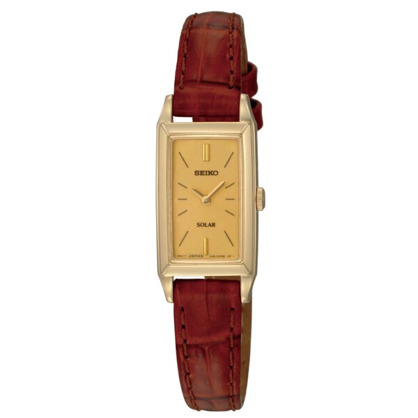 Seiko Women's Yellow-gold Plated Steel 'Solar' Watch - Free Shipping ...