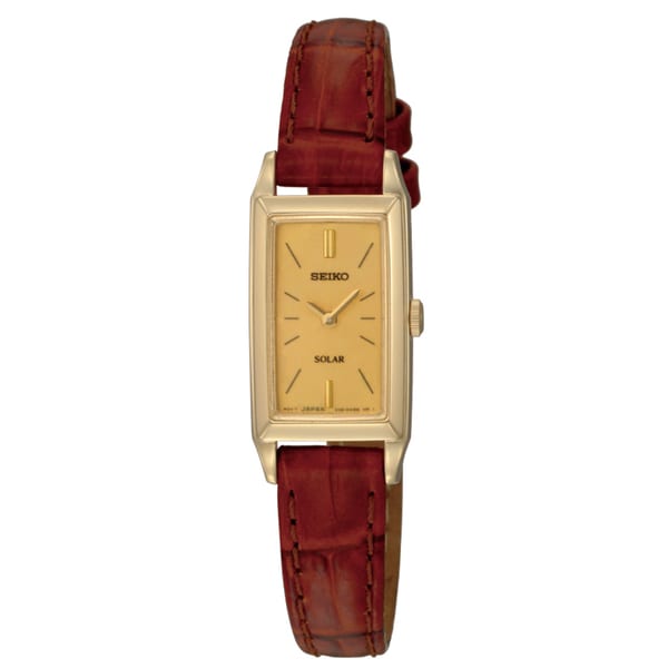 Seiko Women's Yellow-gold Plated Steel 'Solar' Watch - Free Shipping ...