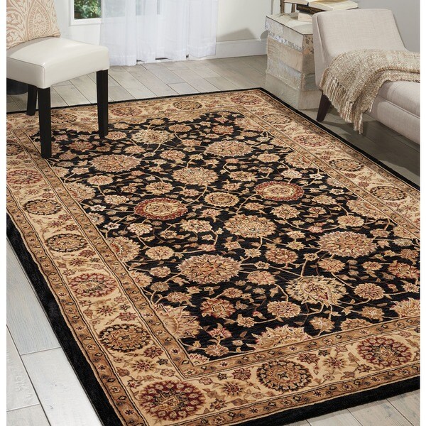 Nourison 2000 Hand-tufted Kashan Black Rug