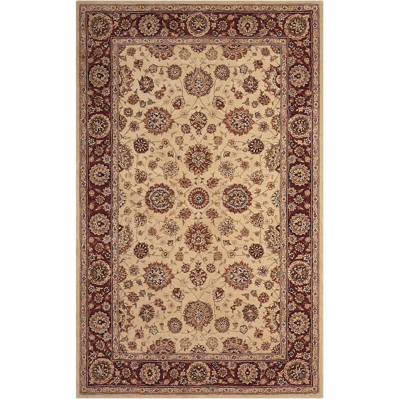 Nourison Hand-tufted Persian Floral Traditional Area Rug - 9'9" x 13'9" - Ivory - Rectangle