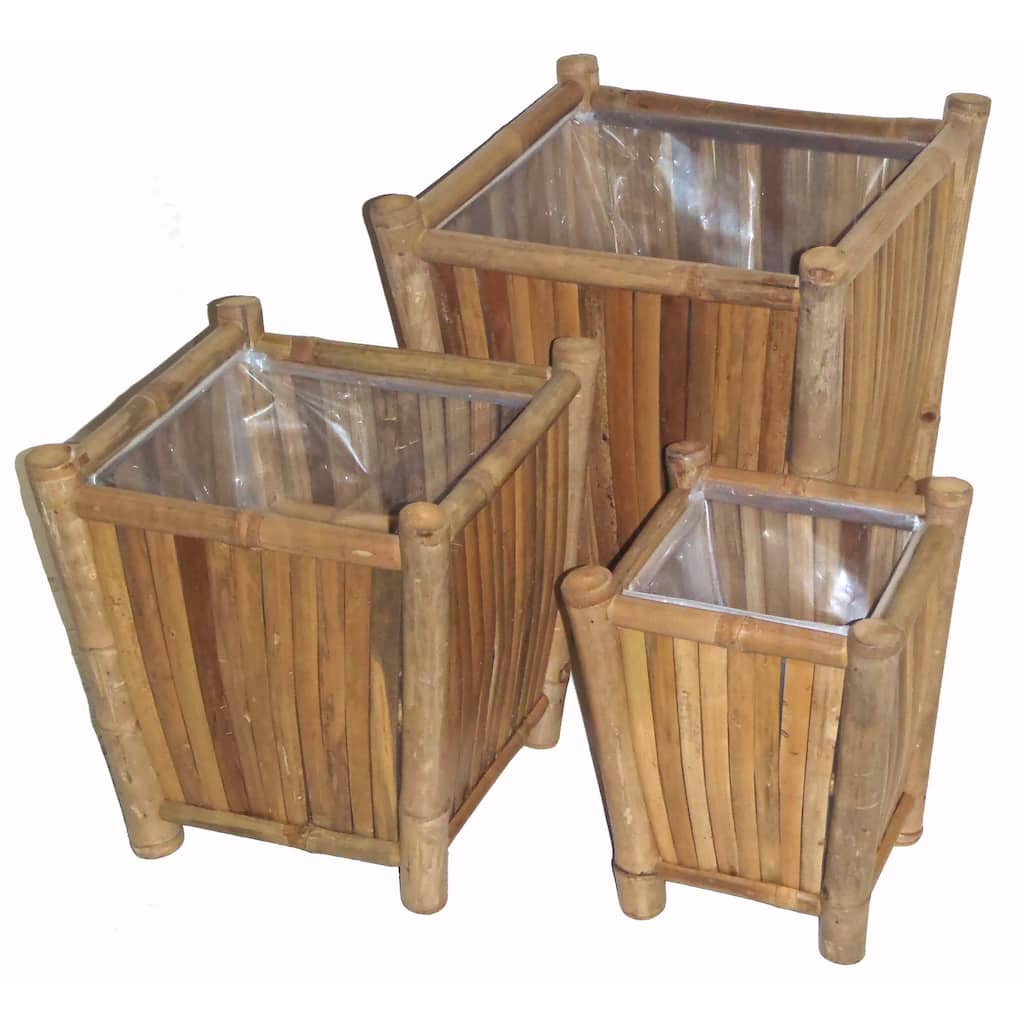 Bamboo Three-Piece Planter Set , Handmade in Vietnam