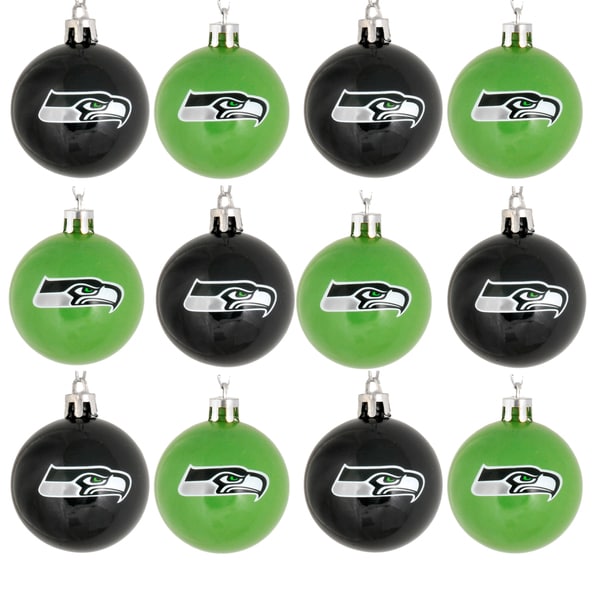 Forever Collectibles NFL 12 Piece Plastic Ball Ornament Set Football