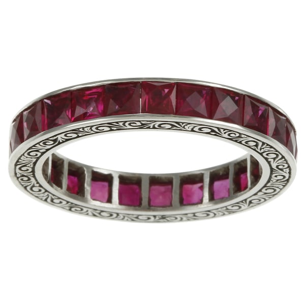 Platinum Ruby Antique Estate Eternity Band - Free Shipping Today