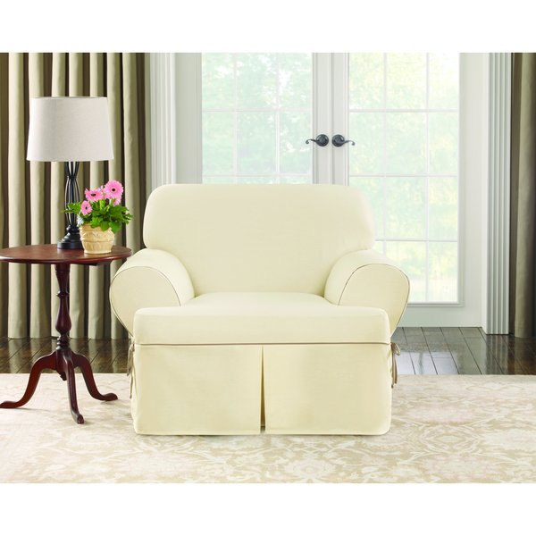 Sure Fit Contrast Cord Natural Chair Tcushion Slipcover Free