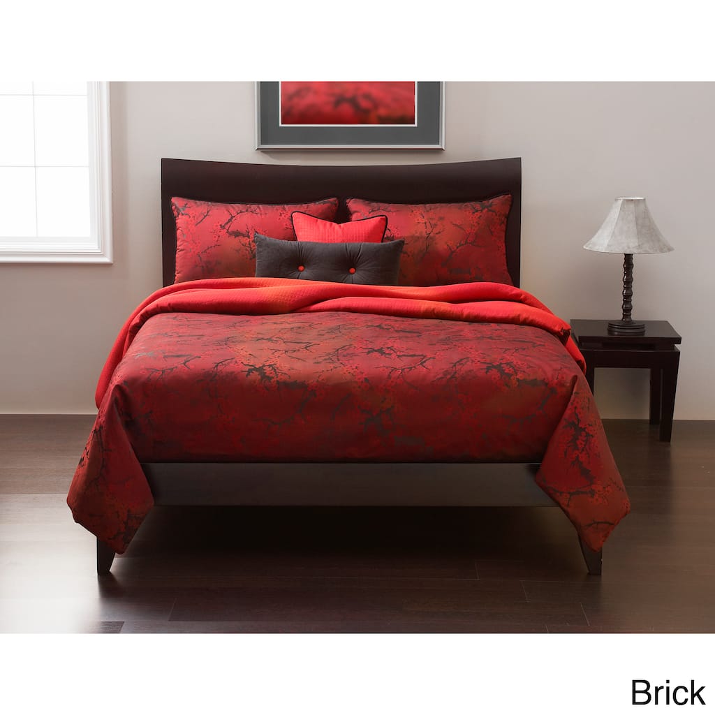 Cherry Blossom 6-piece Duvet Cover set: Comforter insert included