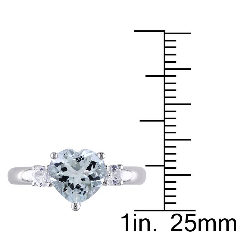 Miadora Sterling Silver Gemstone Heart Ring