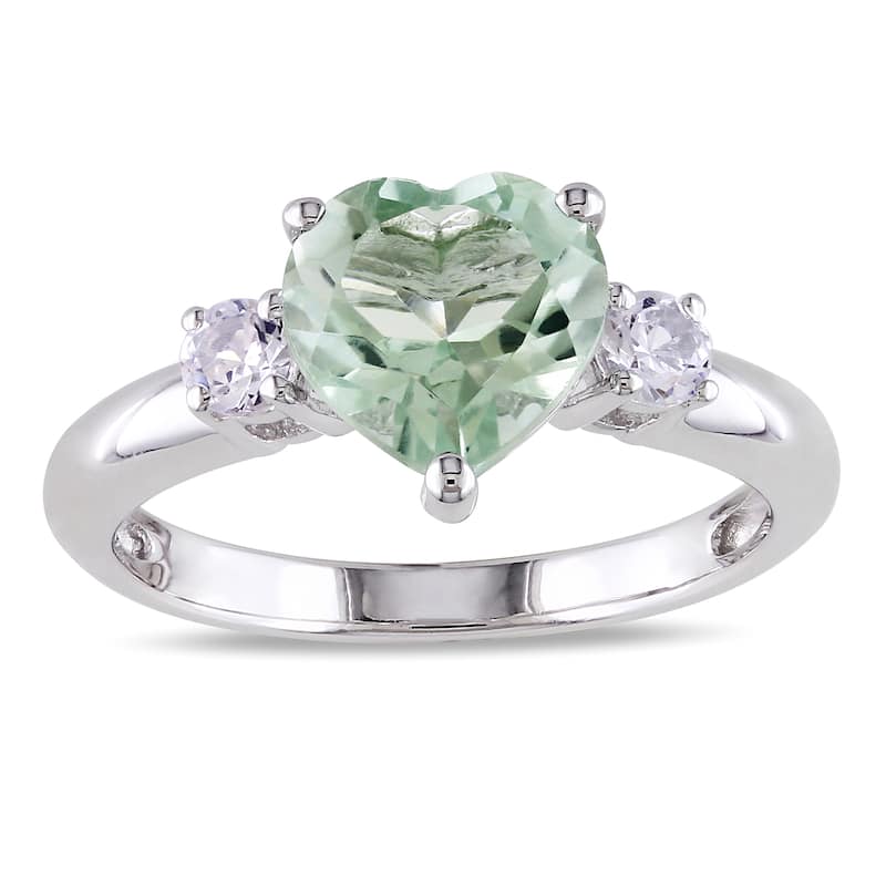 Miadora Sterling Silver Gemstone Heart Ring