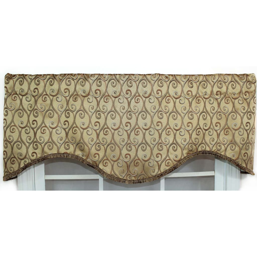 Twine Gold Cornice Valance With Braid Trim