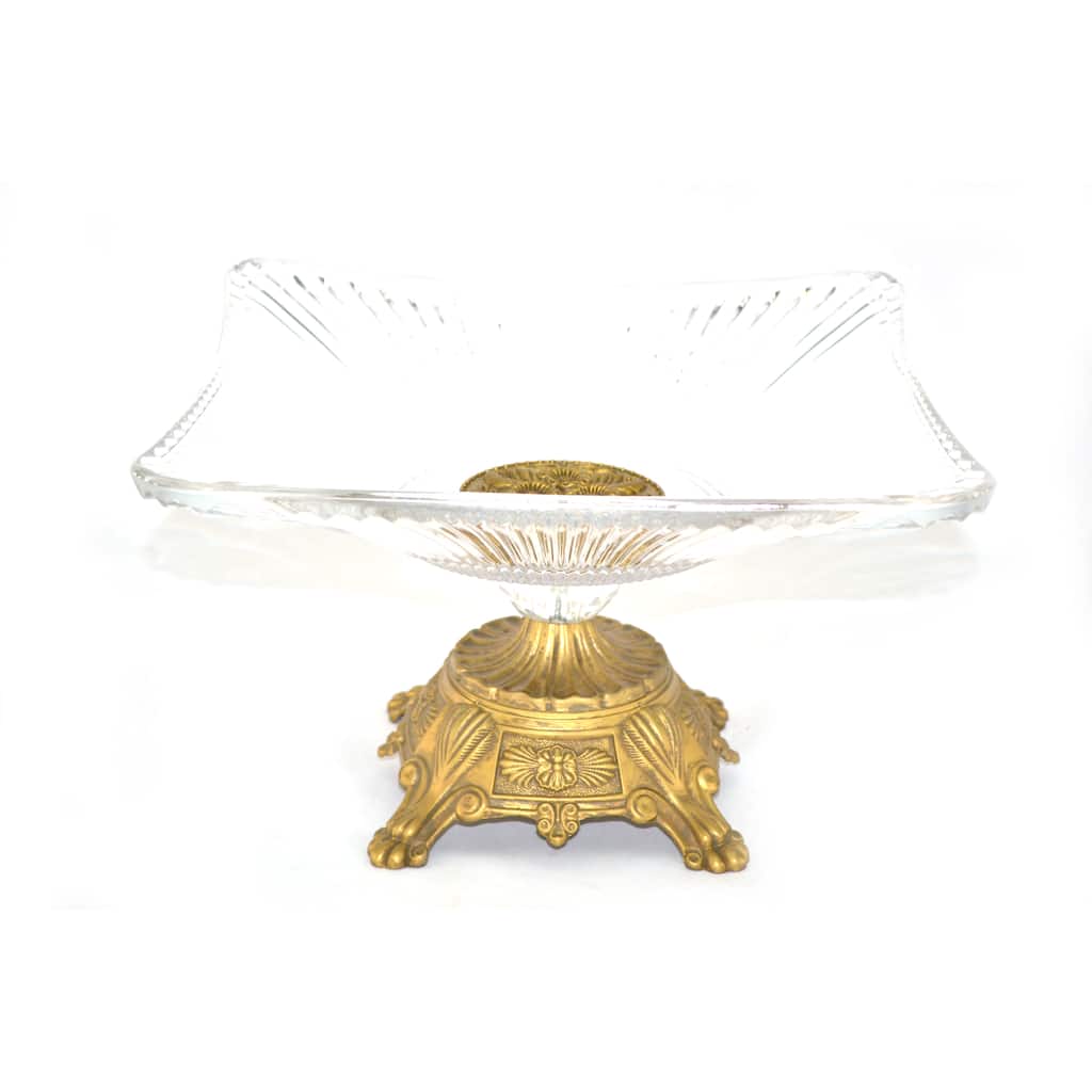 Threestar Clear Crystal/ Goldtone 7x11-inch Square Serving Dish