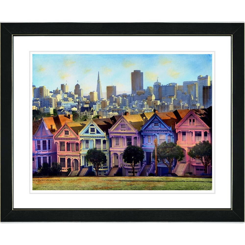 Studio Works Modern 'Victorian Houses' Framed Art Print