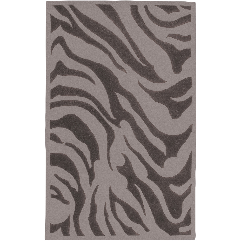 Hand tufted Brown/yellow Zebra Animal Print Sprucegroove Wool Rug
