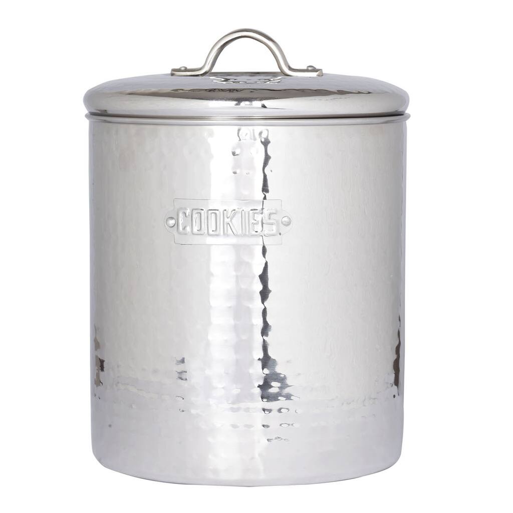 Old Dutch Hammered Stainless Steel Cookie Jar