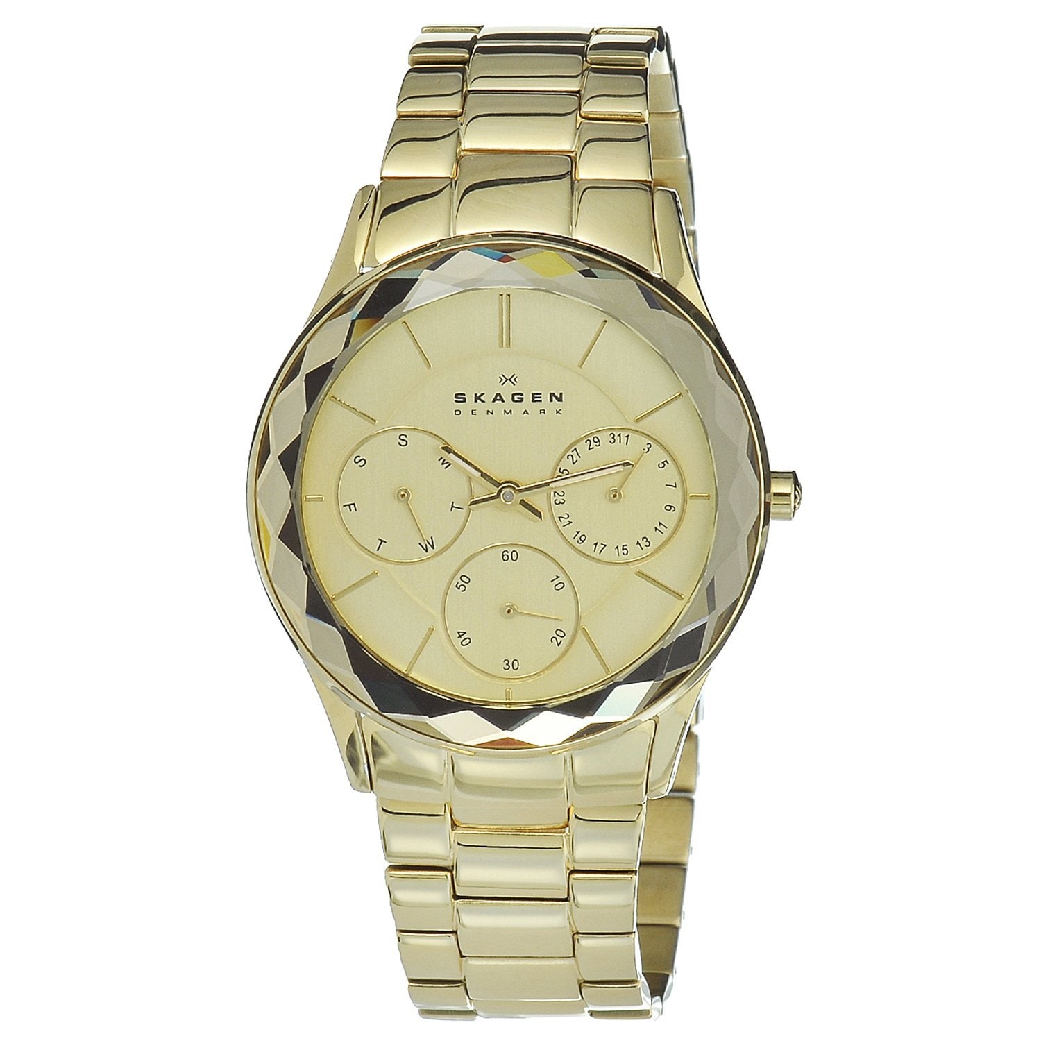 Skagen Womens Goldtone Link Multi function Watch