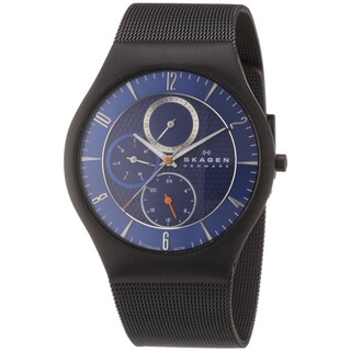 Shop Skagen Men's Titanium Mesh Strap Multi-function Watch - Overstock ...
