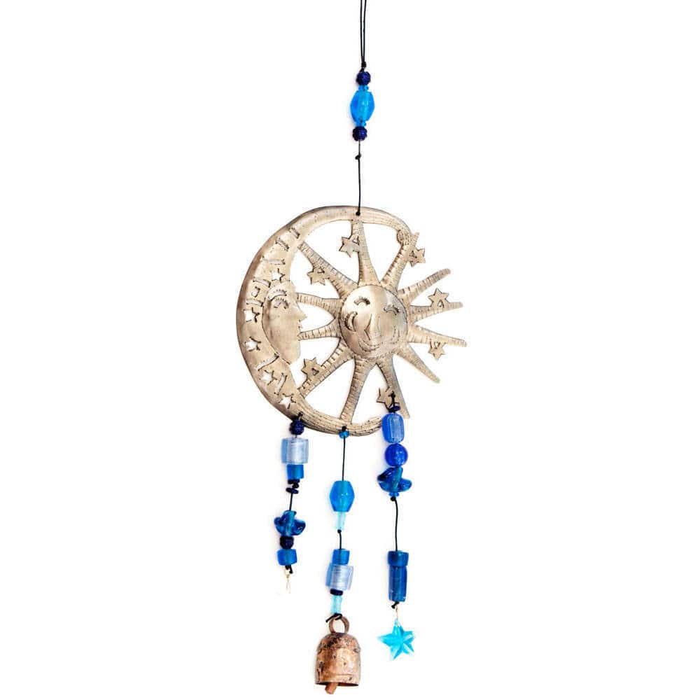 Handmade One Sun/One Moon Wind Chime (India) - Multi