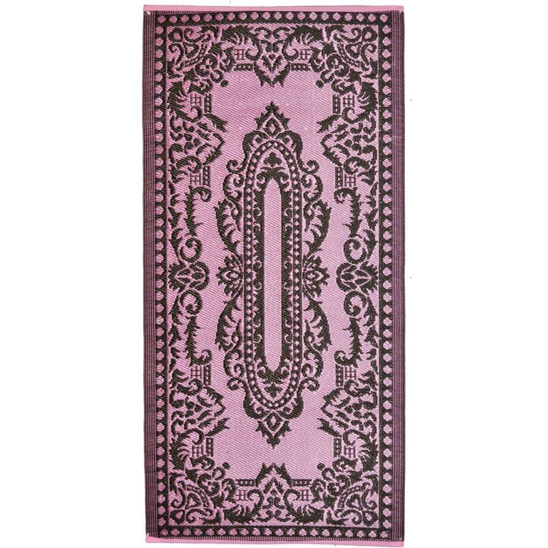 Handmade Indoor/Outdoor Rug Lilac & Coffee - 6' x 4'