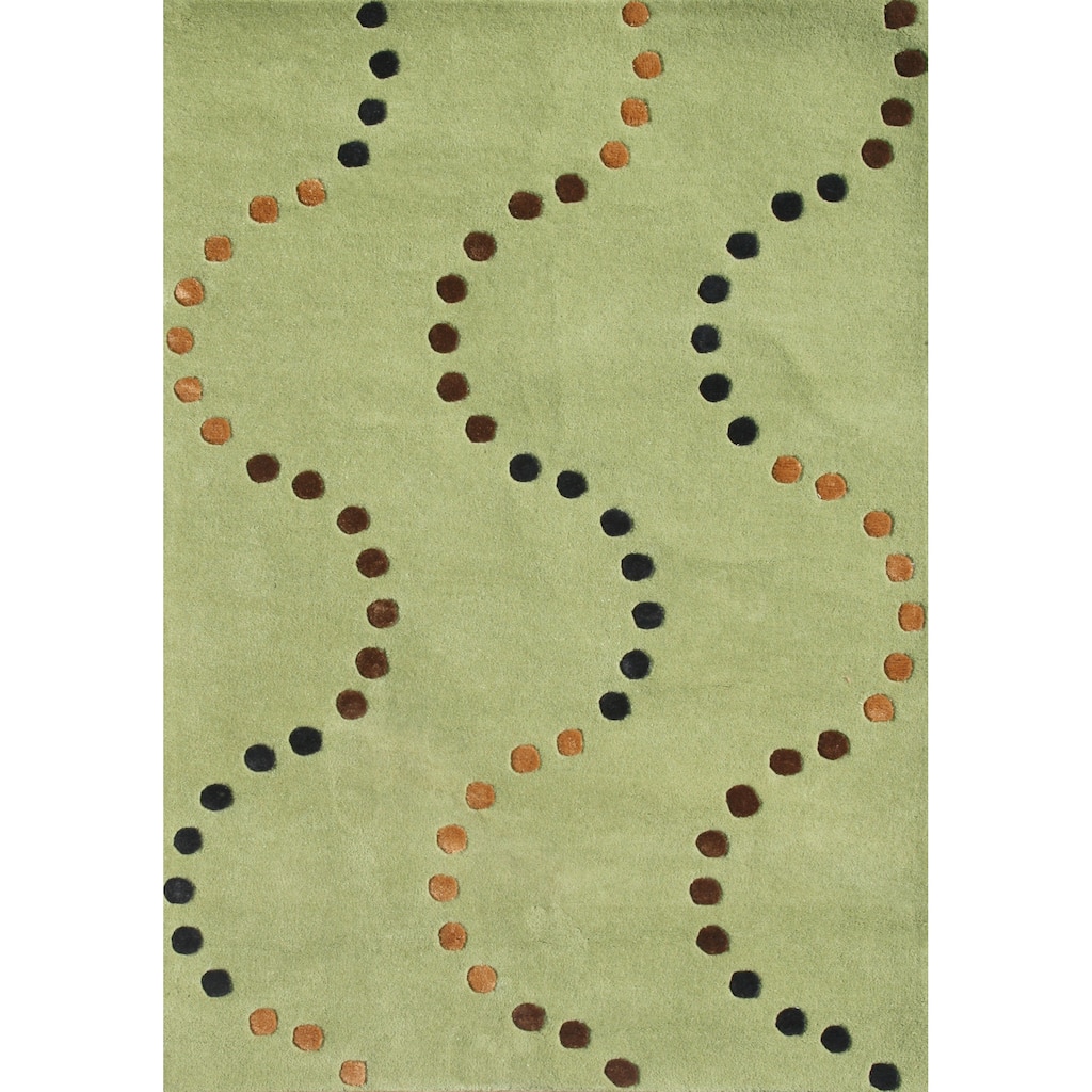 Alliyah Handmade Green Glow New Zealand Blend Wool Rug (8 x 10) - 8' x 10'